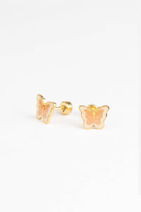Boucles d'oreilles clous - Papillon scintillant