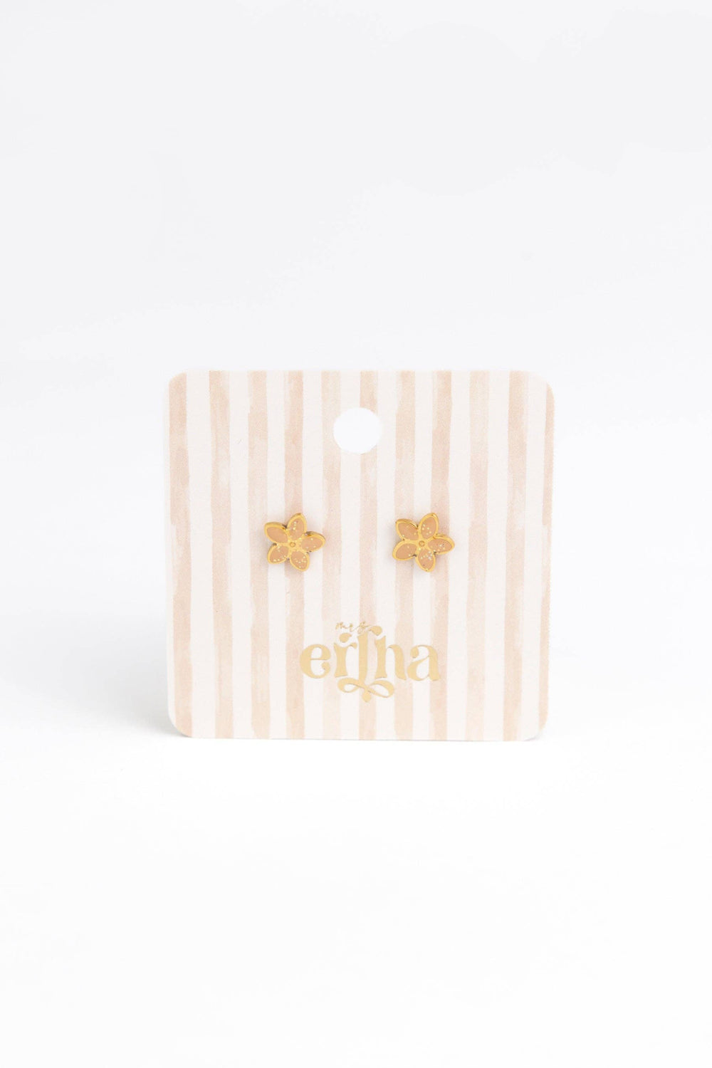 Boucles d'oreilles clous - Flora dorée