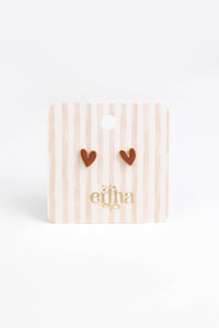 Boucles d'oreilles clous - Cœur organique