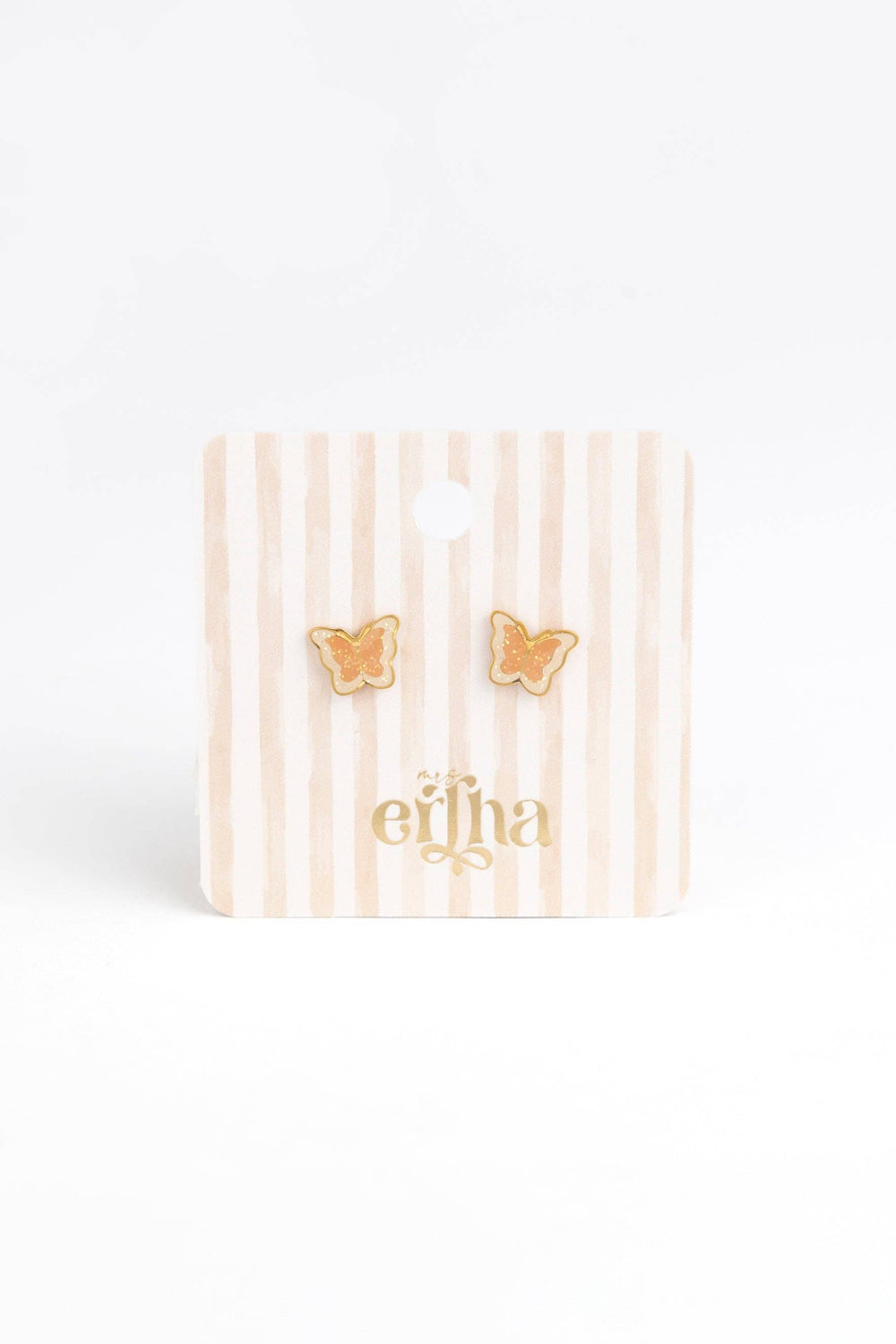 Boucles d'oreilles clous - Papillon scintillant