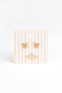Boucles d'oreilles clous - Papillon scintillant