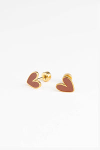 Boucles d'oreilles clous - Cœur organique