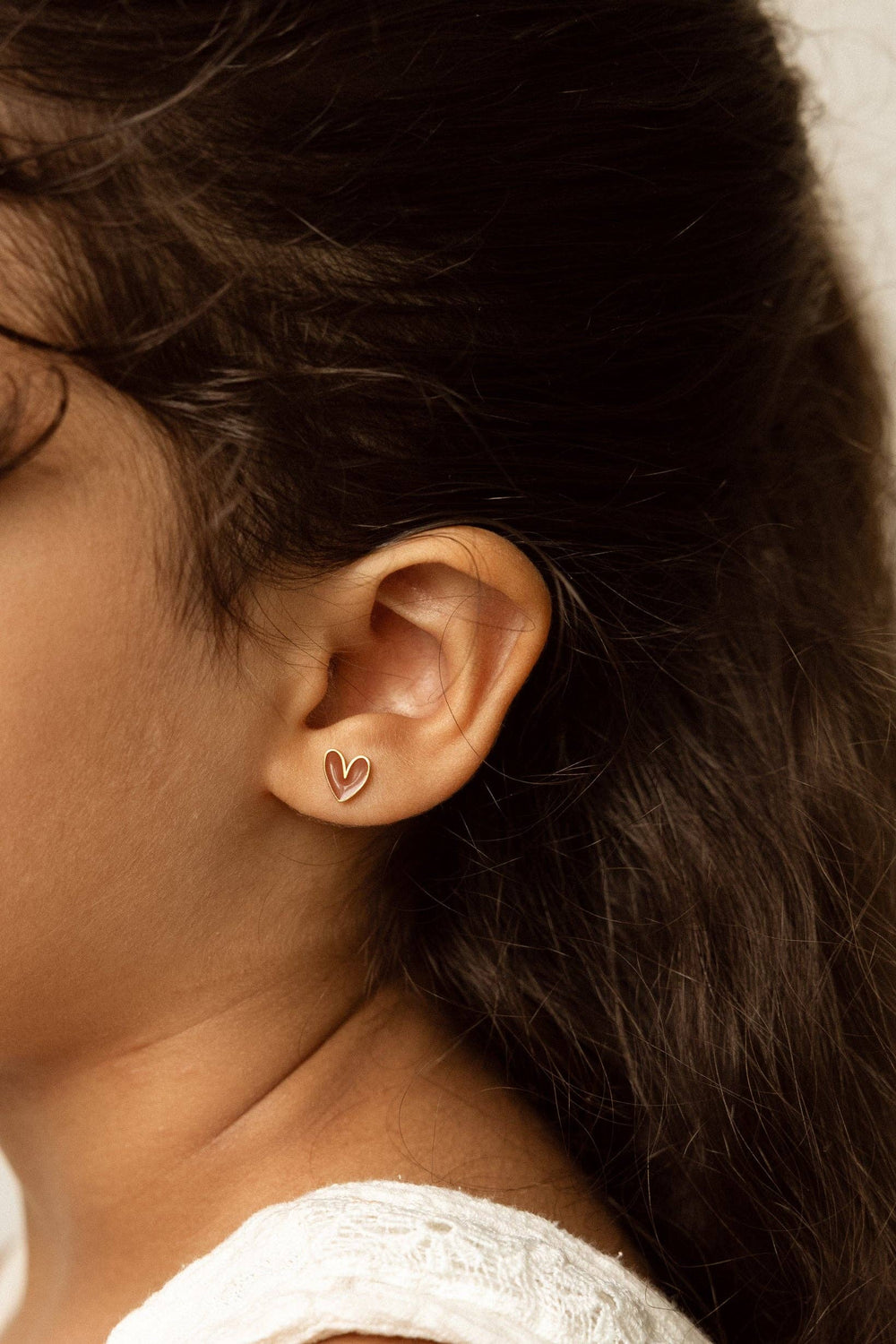 Boucles d'oreilles clous - Cœur organique